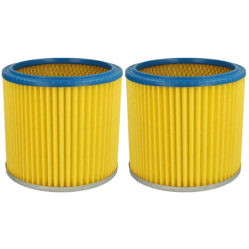foto del prodotto 2x filtro a pieghe piatte compatibile con fam aquavac aspirapolvere - blu giallo - vhbw