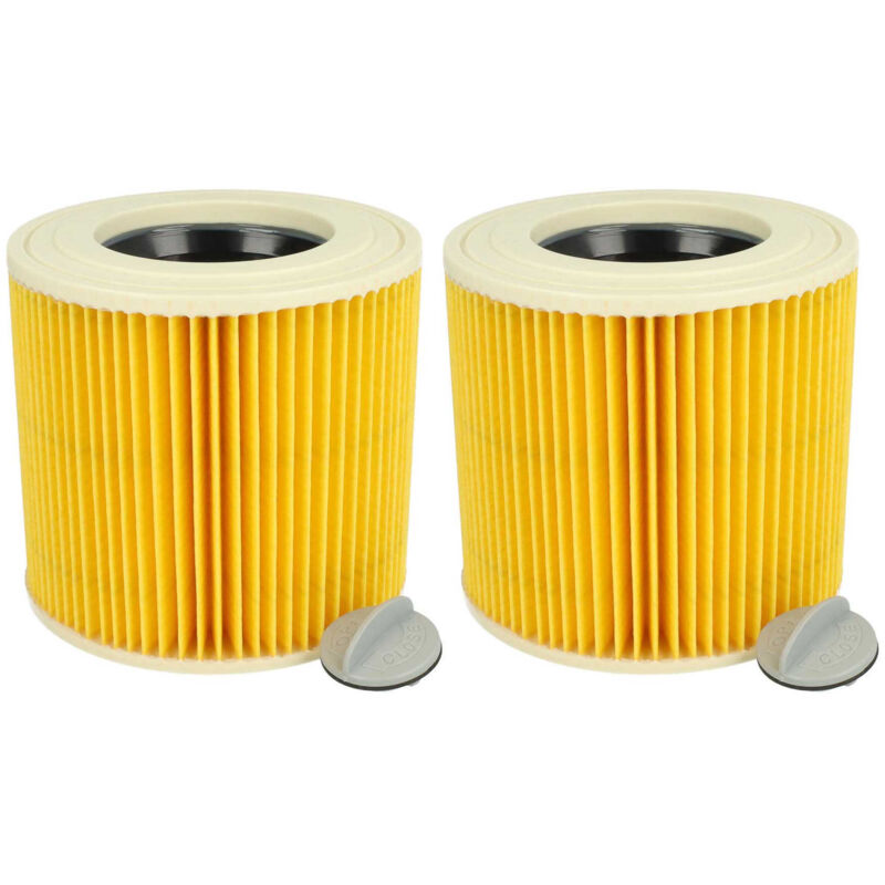 foto del prodotto 2x filtro a pieghe piatte compatibile con k rcher nt 27 1 me professional, nt 48 1 te professional aspirapolvere marrone vhbw