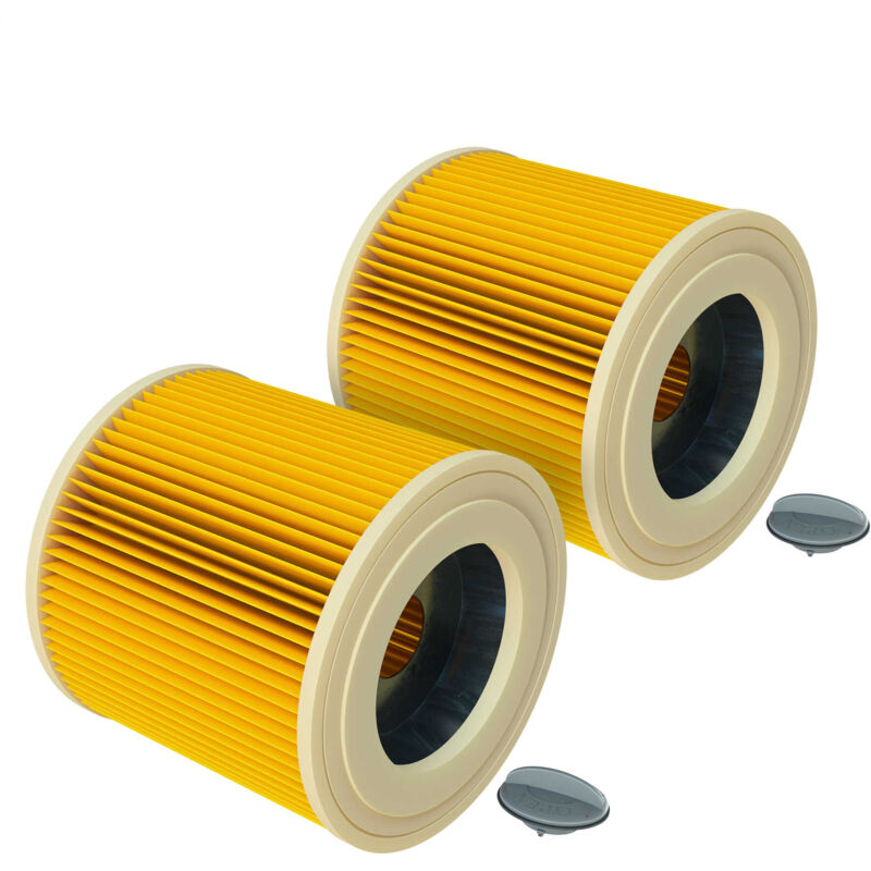 immagine 0 del prodotto 2x filtro a pieghe piatte compatibile con k rcher wd 3 v 17, wd 3 s v 4, wd 3 v 4, wd 3 v 20 aspirapolvere giallo vhbw