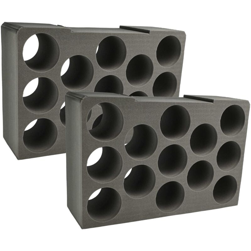 foto del prodotto 2x inserto per cartucce compatibile con bosch sortimo l-boxx 374 cassetta, valigetta degli attrezzi - inserto per 13 cartucce di schiuma nero - vhbw