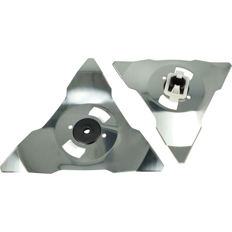 foto del prodotto 2x lama di ricambio compatibile con cub cadet xr3 3000 2018 2020 , xr 2 tagliaerba argento, in acciaio inox vhbw