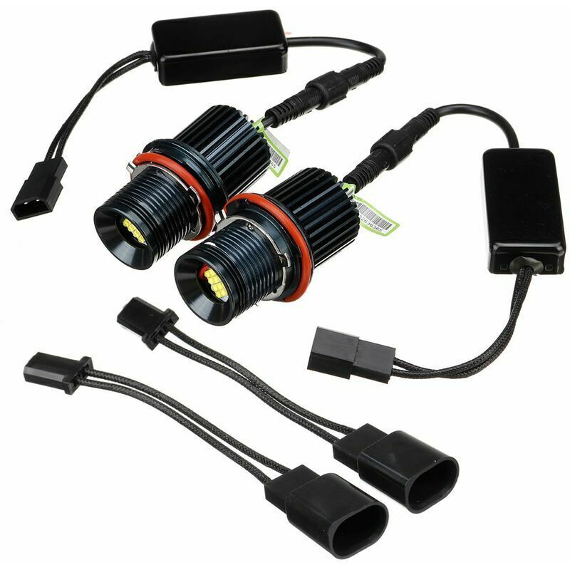 foto del prodotto 2x lampadina led angel eyes halo ring bianca da 80 w per bmw e39 e60 e53
