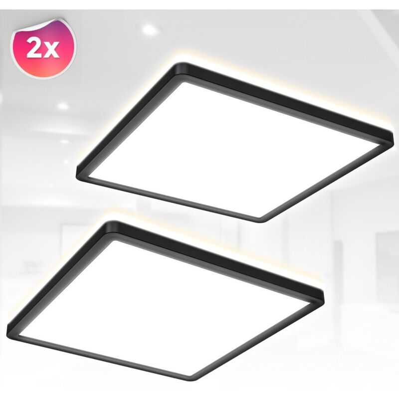 foto del prodotto 2x led pannello lampada da soffitto indiretto ultrapiatto soffitto luce soggiorno corridoio nero