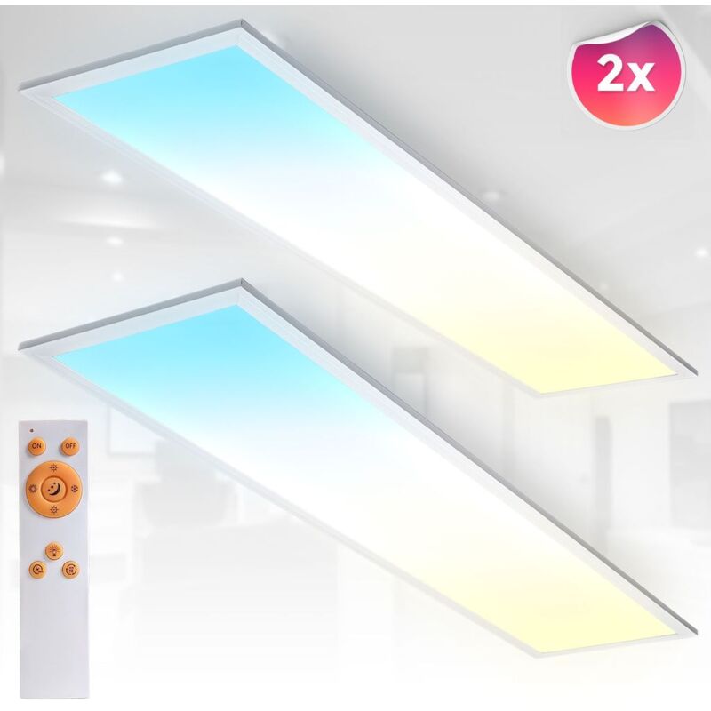 foto del prodotto 2x led pannello plafoniera cct ultra piatto dimmerabile soggiorno camera da letto slim bianco