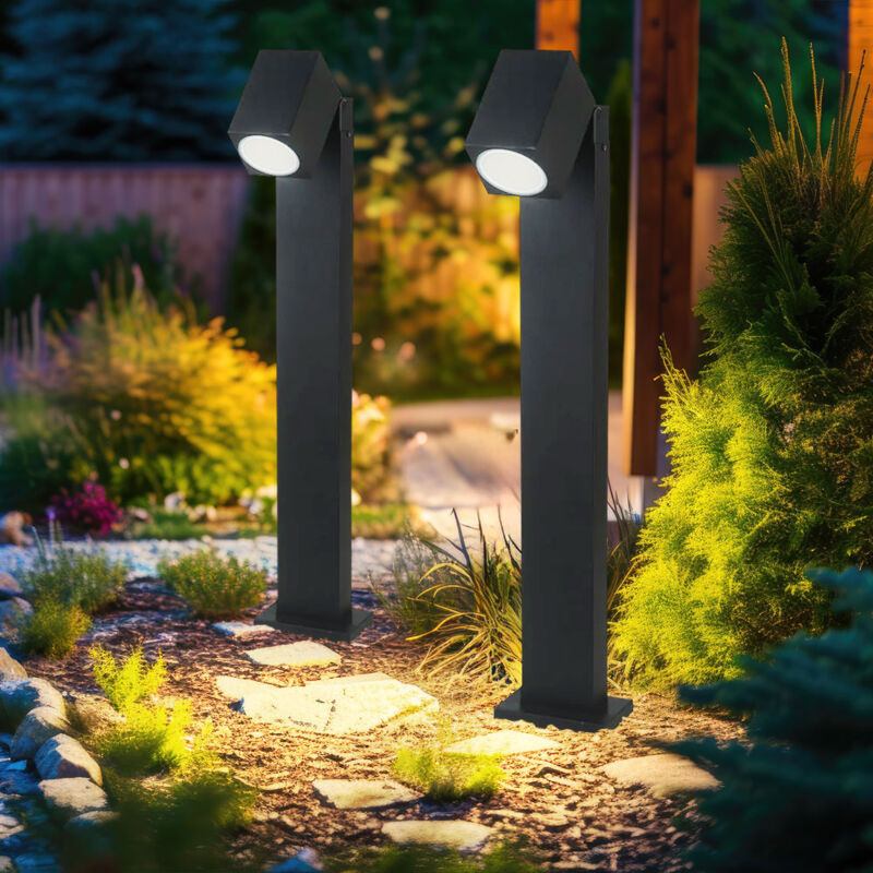 foto del prodotto 2x led per esterni da giardino lampada da terra lampada veranda cortile percorso illuminazione spot faretti mobili
