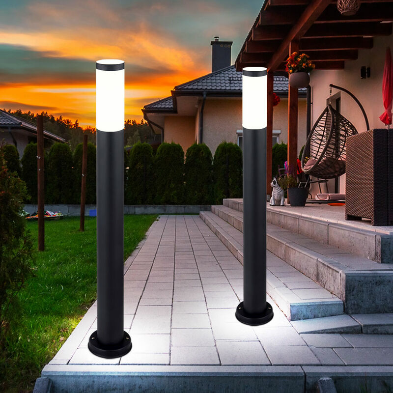 foto del prodotto 2x luci per stand da esterno percorso da giardino percorso base in acciaio inossidabile antracite