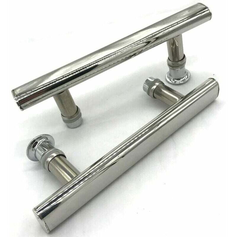 foto del prodotto 2x maniglia per porta doccia cromata maniglia per mobili a distanza centrale 145 mm dpzo