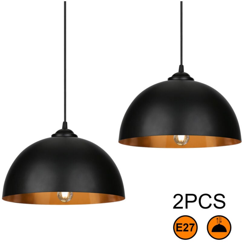 foto del prodotto 2x paralume a sospensione led e27 zoccolo lampada a sospensione apparecchio di illuminazione a sospensione