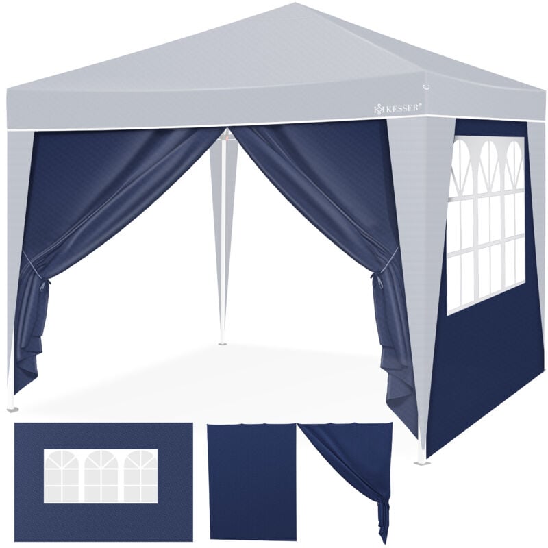 foto del prodotto 2x parete laterale per gazebo 3x3m gazebo pieghevole pop up pieghevole salvaspazio stivabile 2x parti laterali blu kesser