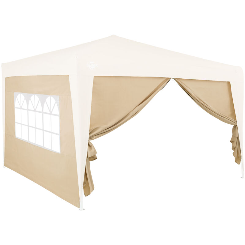foto del prodotto 2x pareti laterali gazebo capri chiusure laterali padiglione pieghevole tenda da festa tenda da giardino crema
