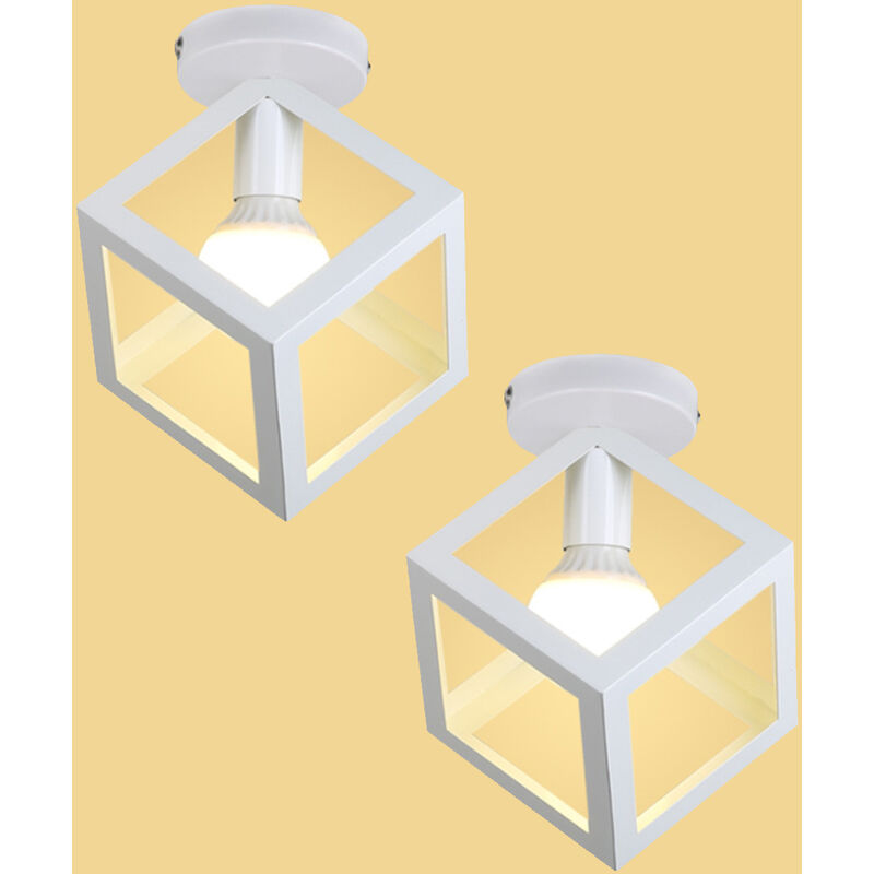 foto del prodotto 2x plafoniere soffitto, lampade a soffitto con piazza gabbia, illuminazione in metallo e27 attacco per soggiorno sala da pranzo camera da letto