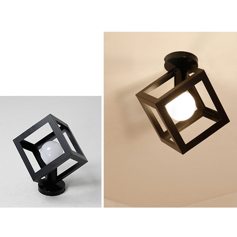 foto del prodotto 2x plafoniere soffitto, lampade a soffitto con piazza gabbia, illuminazione in metallo e27 attacco per soggiorno sala da pranzo camera da letto nero 