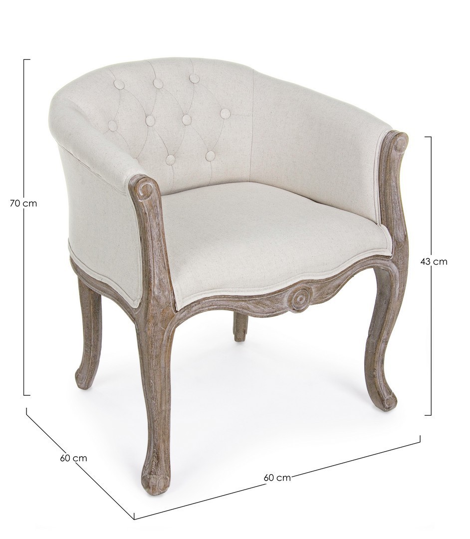 foto del prodotto 2x poltrona classica legno e tessuto naturale diva