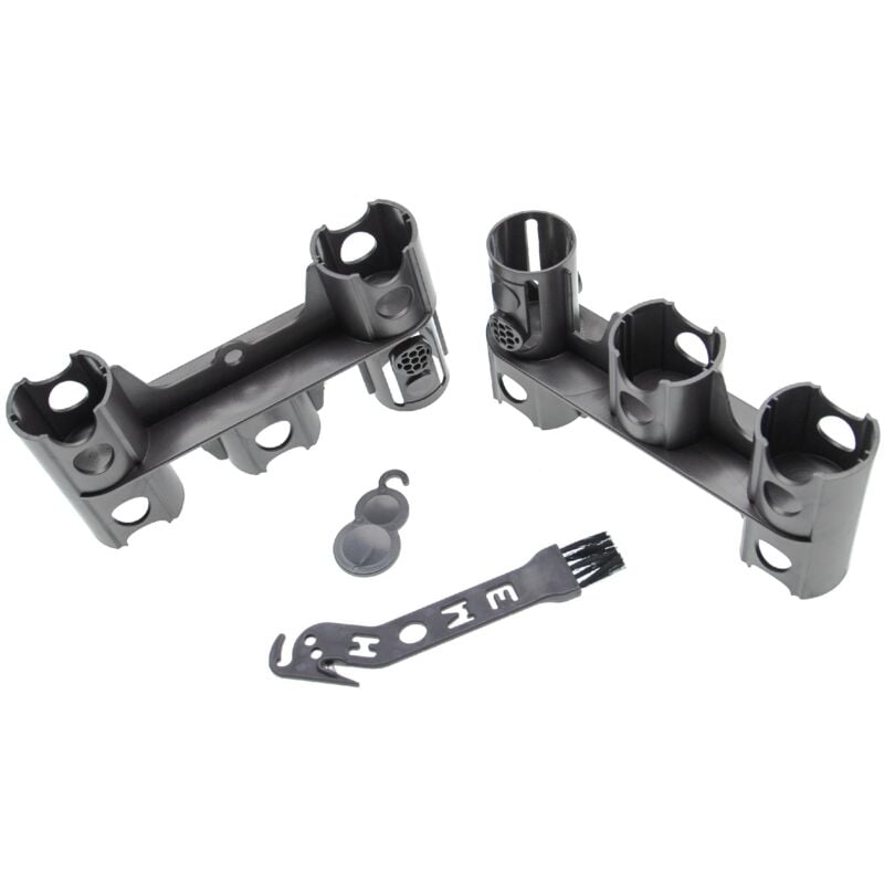 foto del prodotto 2x porta accessori compatibile con dyson v10, v11, v7, v8 accessori da aspirapolvere supporto pennellino, grigio vhbw