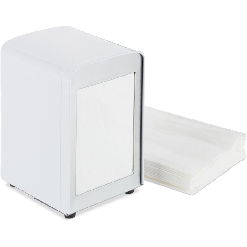 foto del prodotto 2x portatovaglioli da bar, retrò, salviette piccole, per gelaterie, caffè, bistro, hxlxp 15x9,5x11, bianco