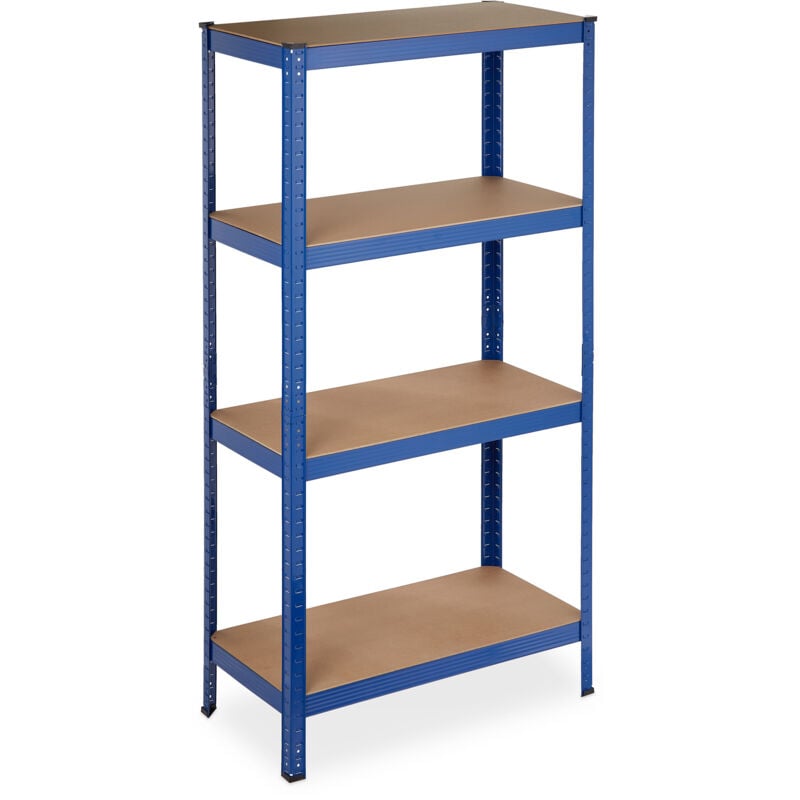 foto del prodotto 2x scaffali in metallo, 280 kg capacit di carico, 157 x 80 x 41 cm, scaffalatura ad alta portata con 4 ripiani, blu