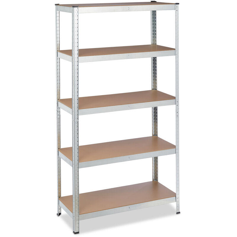 foto del prodotto 2x scaffali in metallo, 875 kg capacit di carico, 180 x 90 x 45 cm, scaffalatura ad alta portata con 5 ripiani, argento