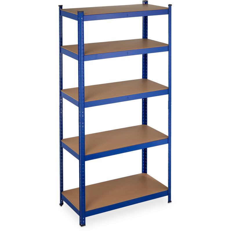 foto del prodotto 2x scaffali in metallo, 875 kg capacit di carico, 180 x 90 x 45 cm, scaffalatura ad alta portata con 5 ripiani, blu