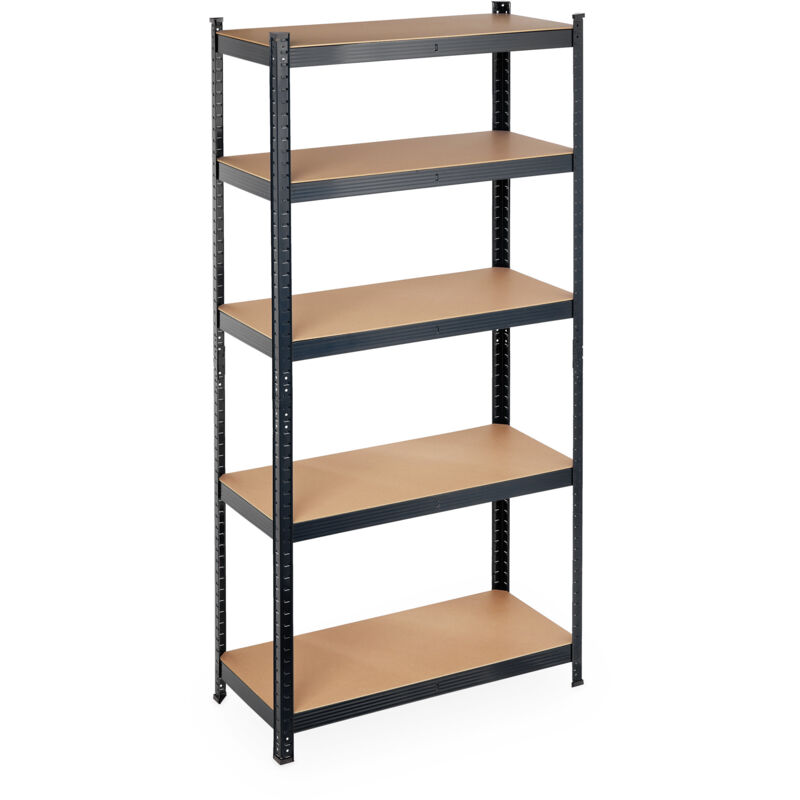 foto del prodotto 2x scaffali in metallo, 875 kg capacit di carico, 180 x 90 x 45 cm, scaffalatura ad alta portata con 5 ripiani, nero