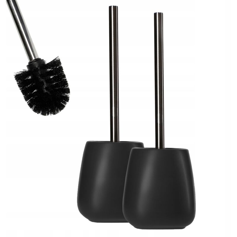 foto del prodotto 2x scopino per wc in ceramica, nero kadax