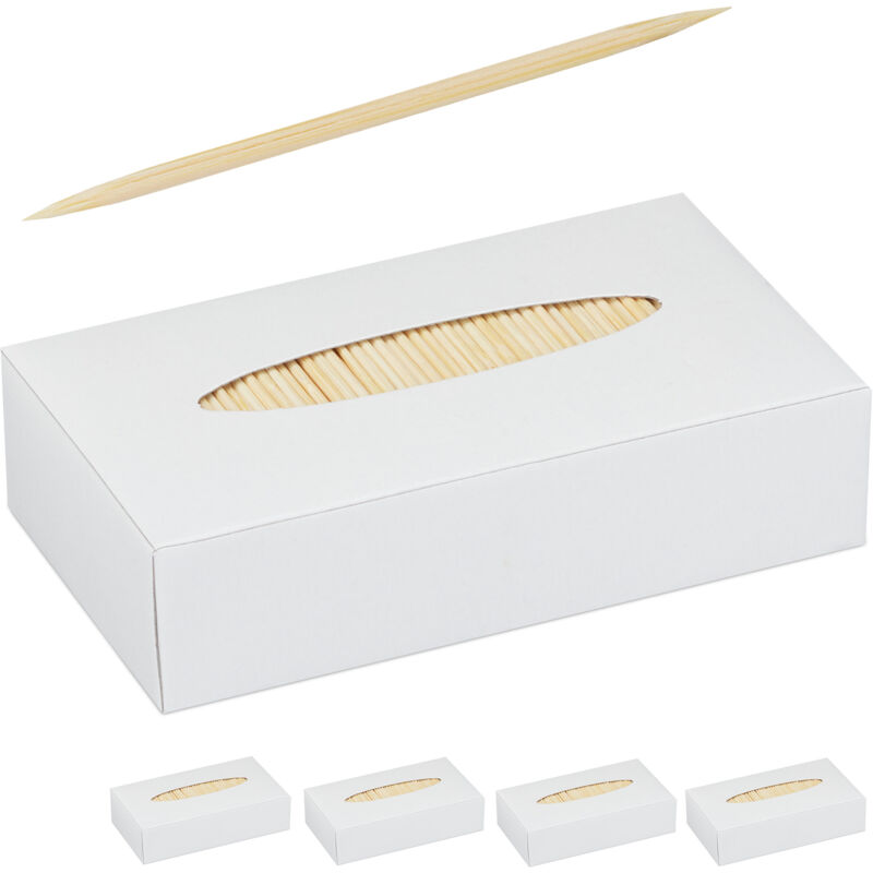 foto del prodotto 2x set da 5000 stuzzicadenti in legno, stecchini sottili, igiene dentale, bricolage, bastoncini, 6,5 cm, naturale