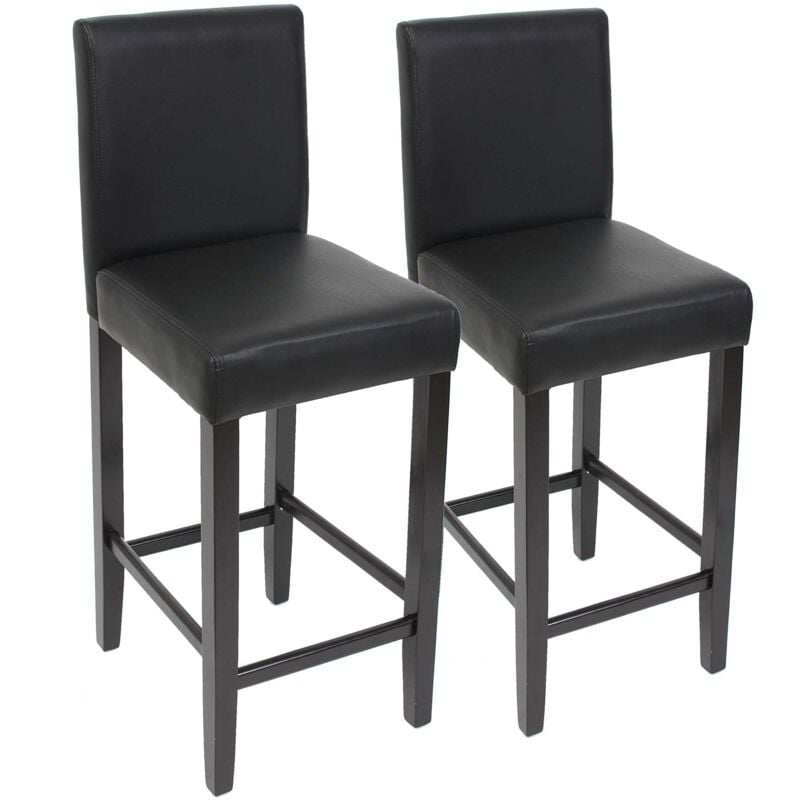 foto del prodotto 2x sgabelli da bar controsedia con gambe in legno sintetico scuro nero 040000098