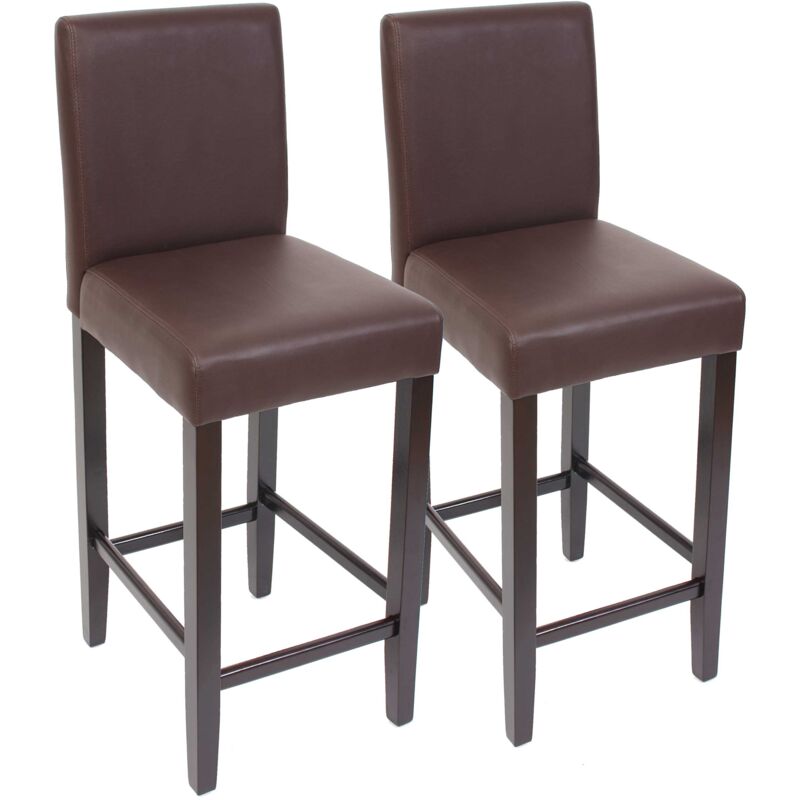 foto del prodotto 2x sgabelli da bar sedia da bancone con gambe in legno sintetico scuro marrone 040000097