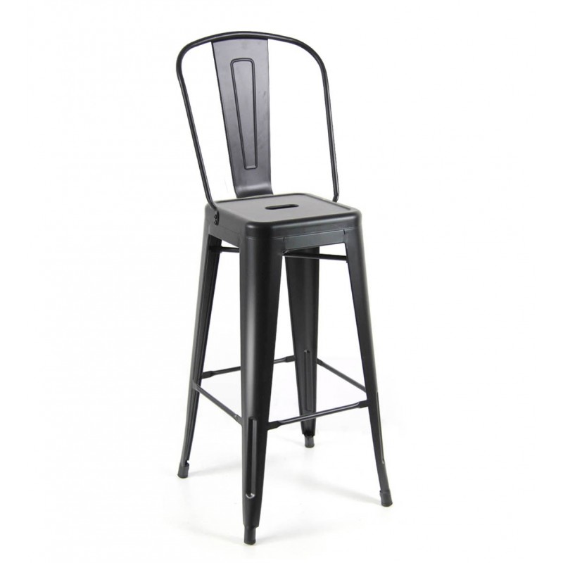 foto del prodotto 2x sgabello alto industrial urban nero cm 42 x 42 x 76 h