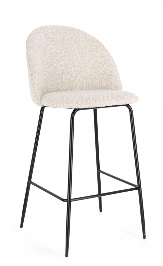 foto del prodotto 2x sgabello bar nero/avorio 51x55x105h