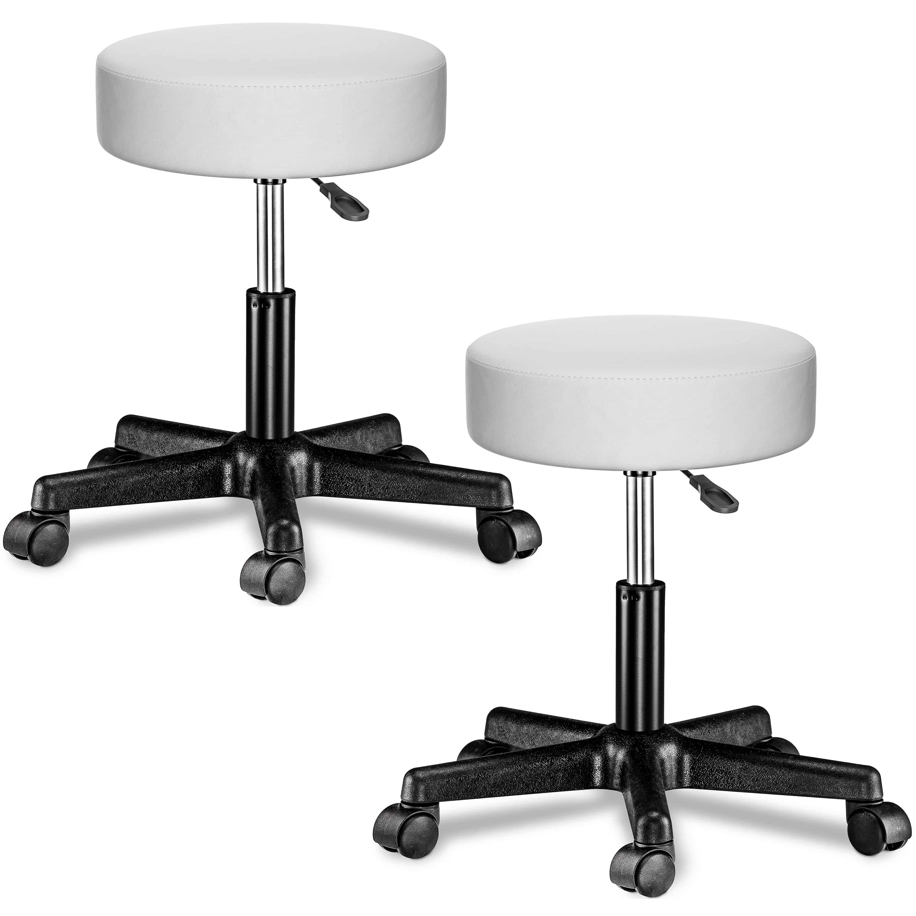 foto del prodotto 2x sgabello girevole 360 similpelle bianco