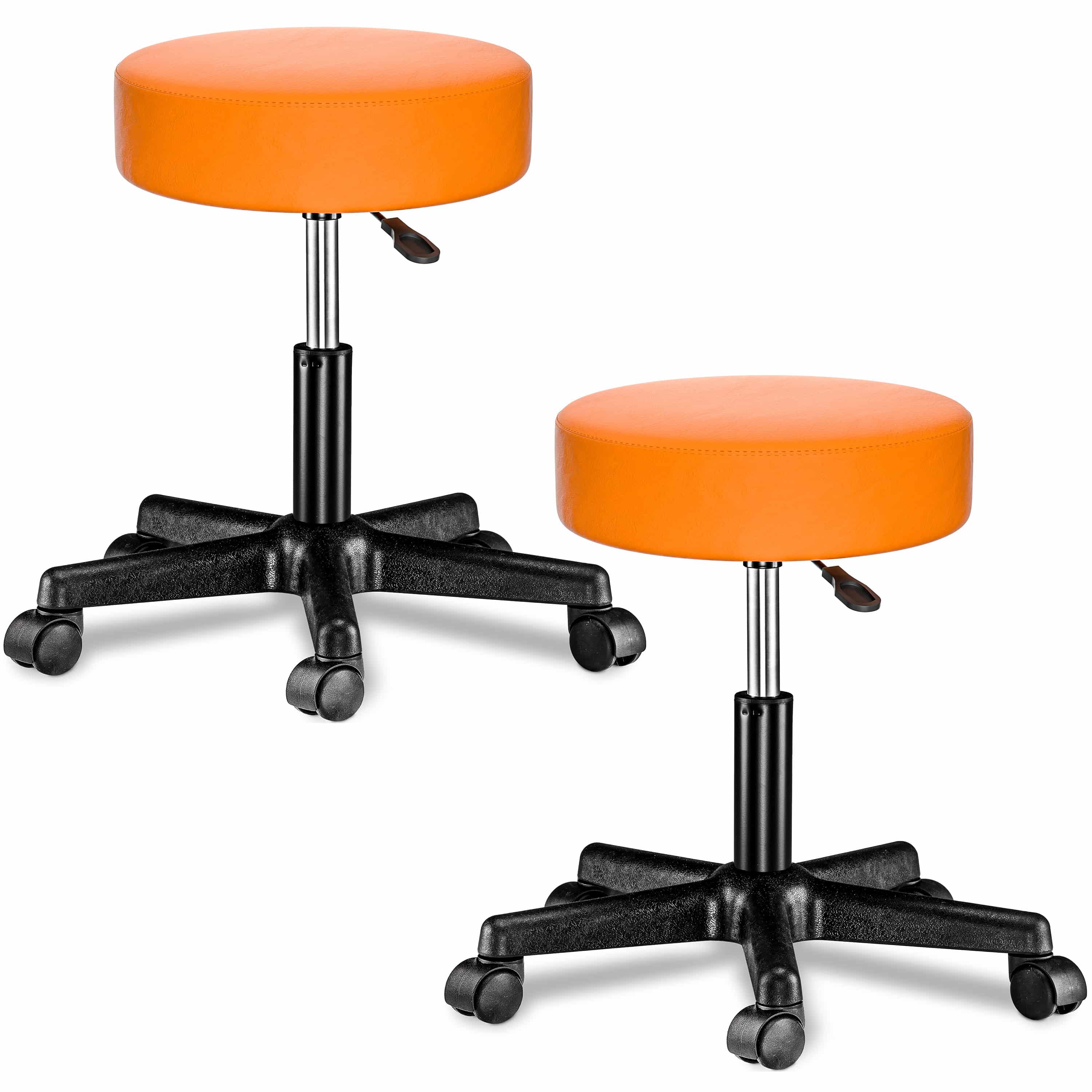 foto del prodotto 2x sgabello girevole arancione altezza regolabile