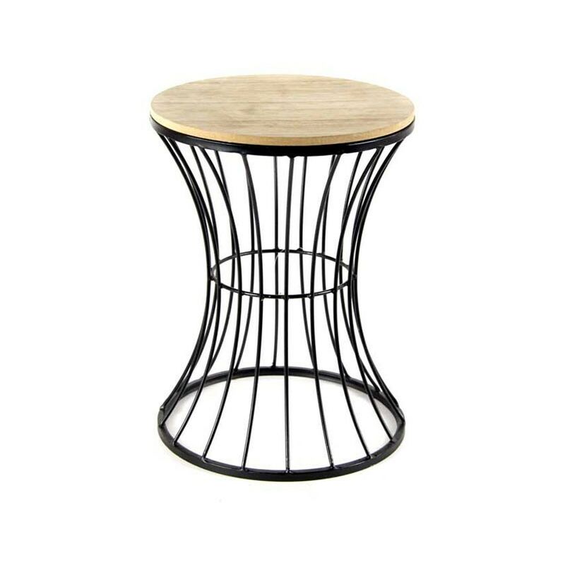 foto del prodotto 2x sgabello stile urban in metallo seduta legno