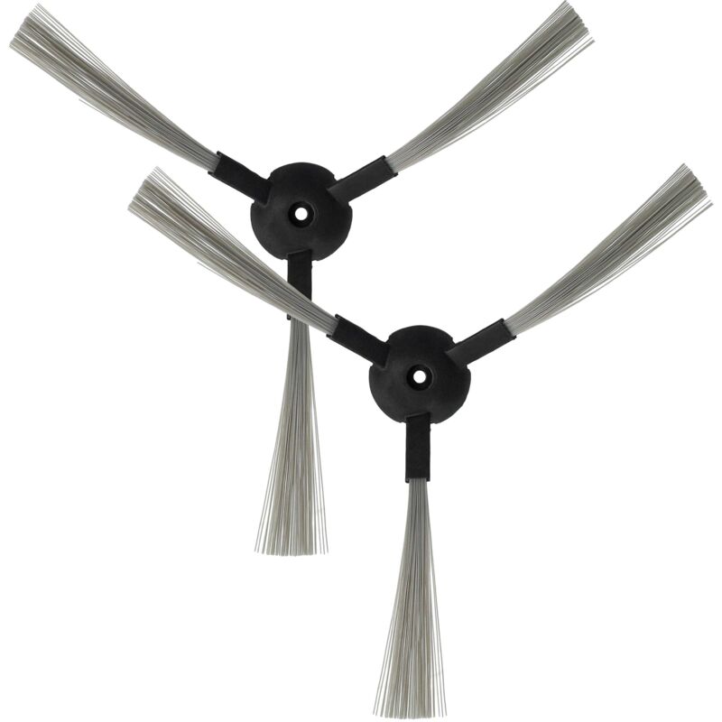 foto del prodotto 2x spazzola laterale compatibile con hoover rbc011, rbc006, rbc012, rbc003 011, rbc003 robot aspirapolvere - set spazzole, grigio nero - vhbw