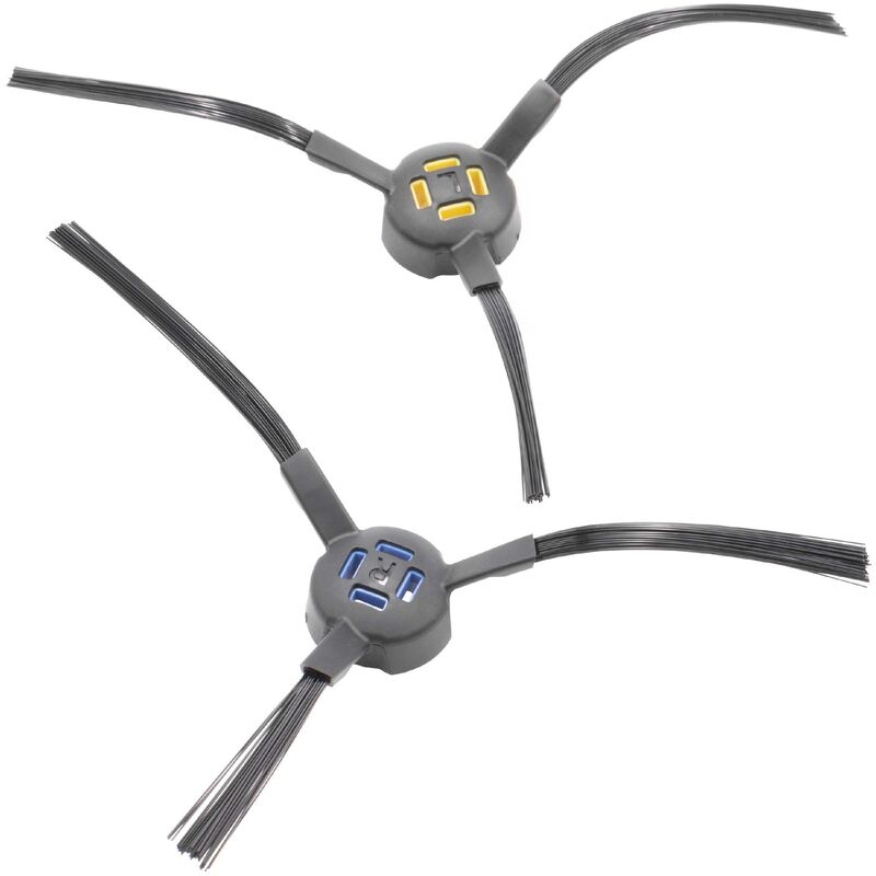 foto del prodotto 2x spazzola laterale compatibile con zaco v80, v85 robot aspirapolvere set spazzole, dx sx, blu giallo nero vhbw