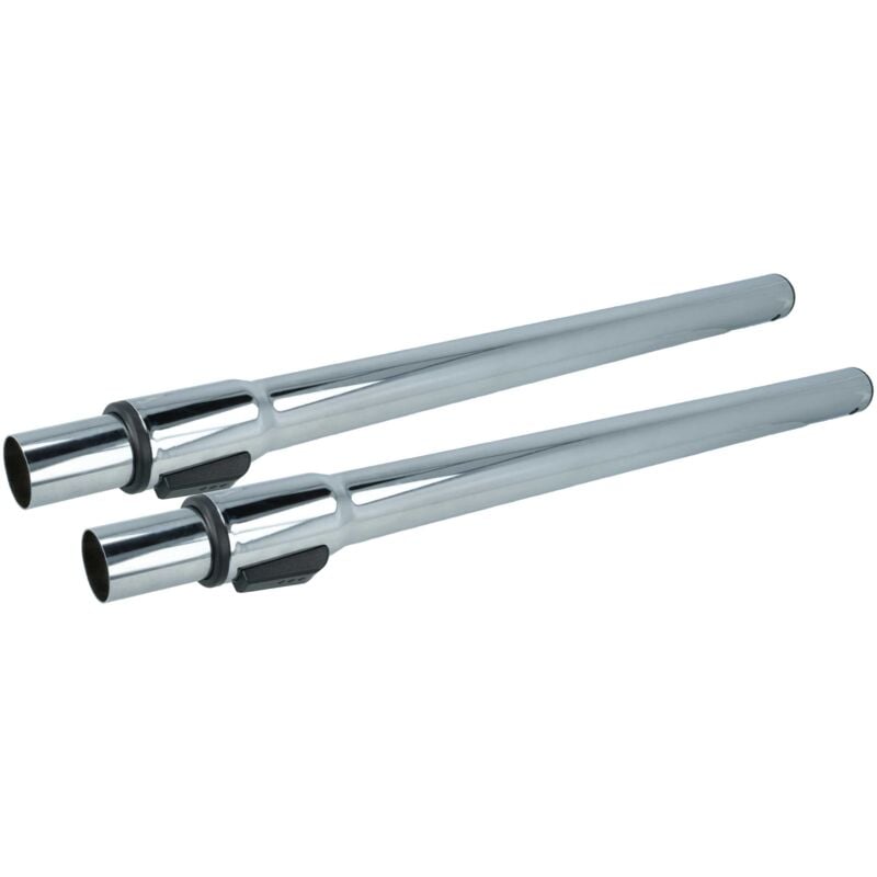 foto del prodotto 2x tubo compatibile con dirt devil dd2210-9, dd2210-7, dd2210-8, dd2220 aspirapolvere - con attacco da 32 mm, 58 - 96 cm, cromato - vhbw