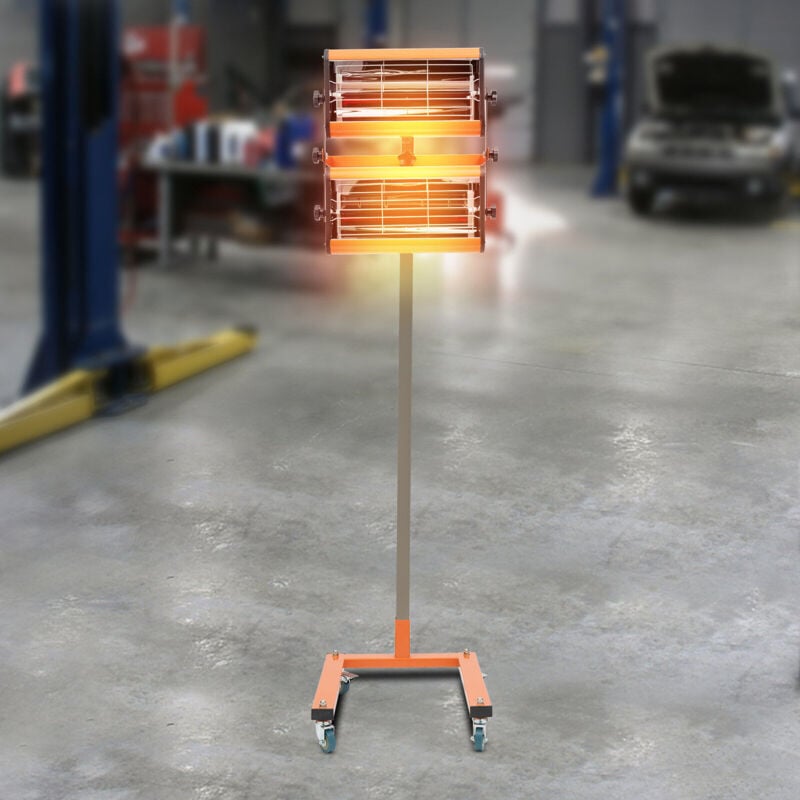 foto del prodotto 2x1000w lampada di essiccazione della vernice a raggi infrarossi, essiccatore a infrarossi vernice automobilistica per auto corpo riparazione vernice