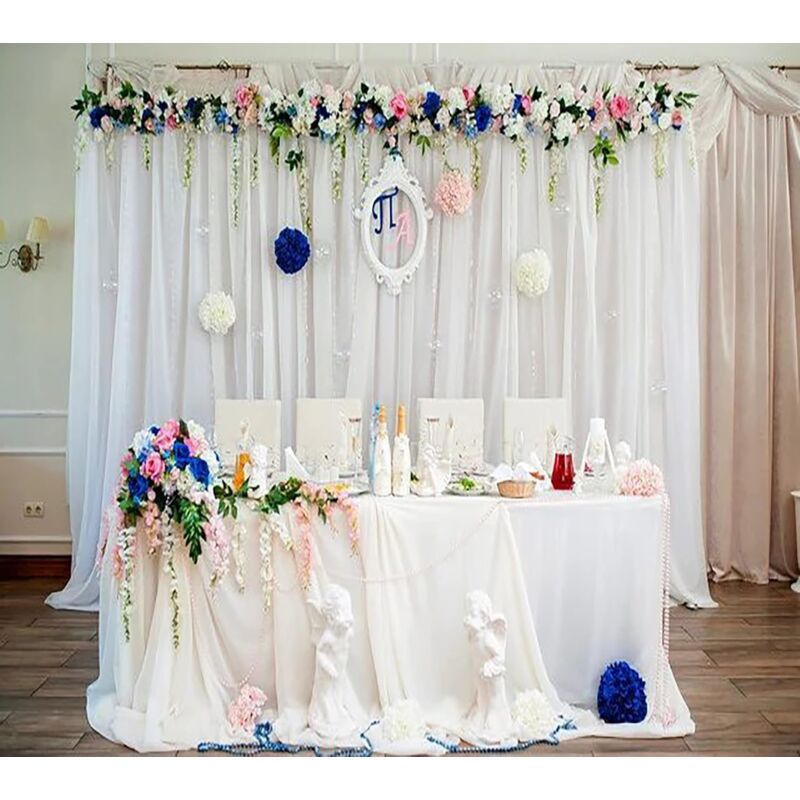 foto del prodotto 2x2m tenda sfondo tulle per matrimonio bianca festa nozze compleanno tenda fondale fotografico natale