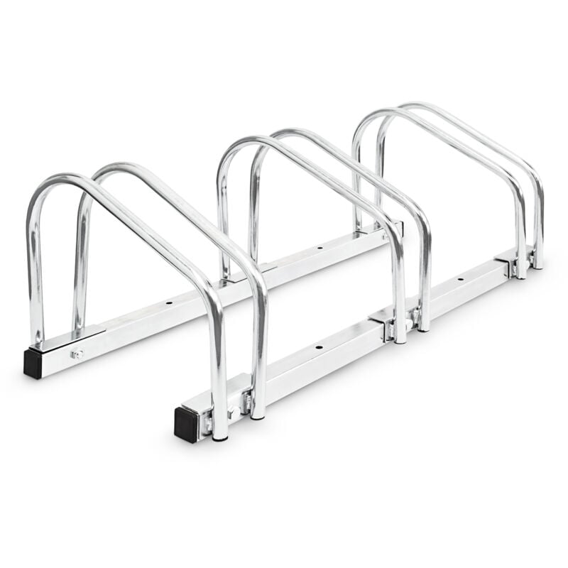 foto del prodotto 2x3 set rastrelliera portabici, triplo, montaggio a pavimento, h x l x p 26 x 73 x 32 cm, argento