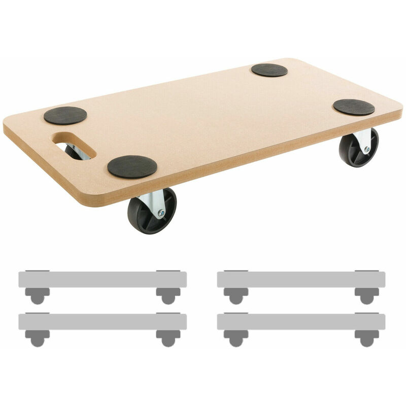 foto del prodotto 2xcarrello a piattaforma dolly piattaforma 200kg arebos