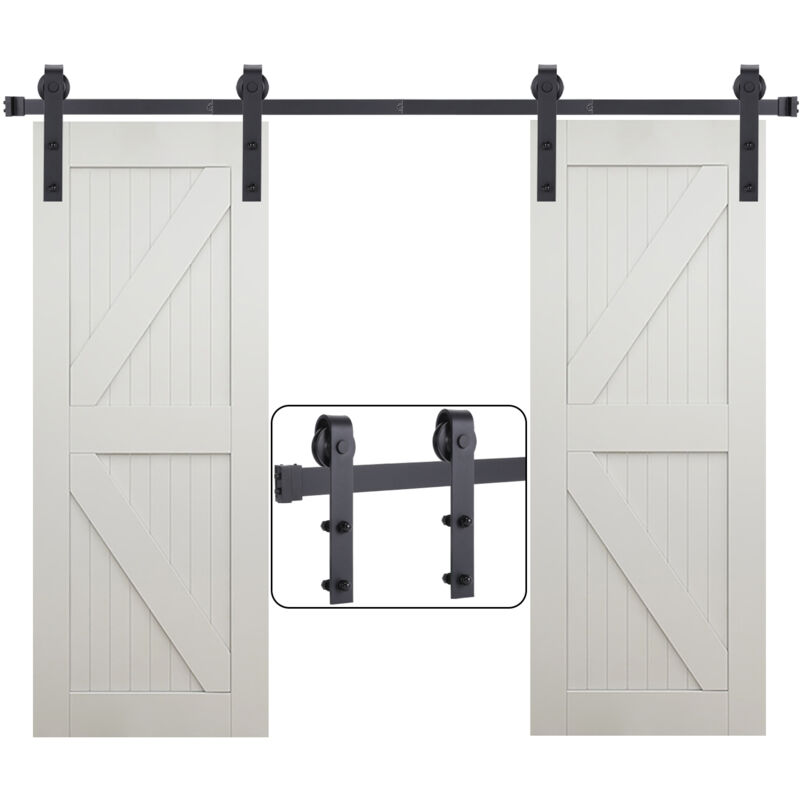 foto del prodotto 3.05m binario per porta scorrevole kit ferramenta per porte scorrevoli bilaterale guide di scorrimento per porta in legno