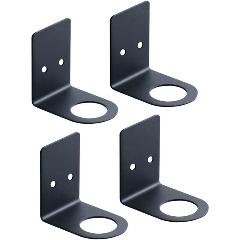 foto del prodotto 3,3 cm dispenser di sapone supporto per pompa manuale a parete supporto per lozione a parete 4 pezzi nero