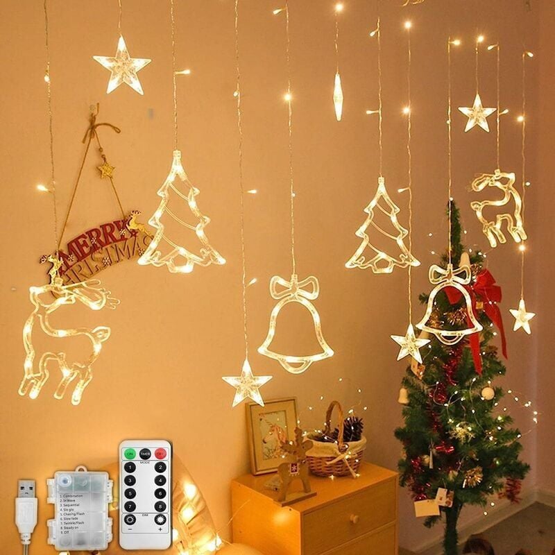 foto del prodotto 3,5 m led luci di natale a forma di tenda luci fatate impermeabili per finestre di natale 8 modalit matrimonio festa giardino camera da letto