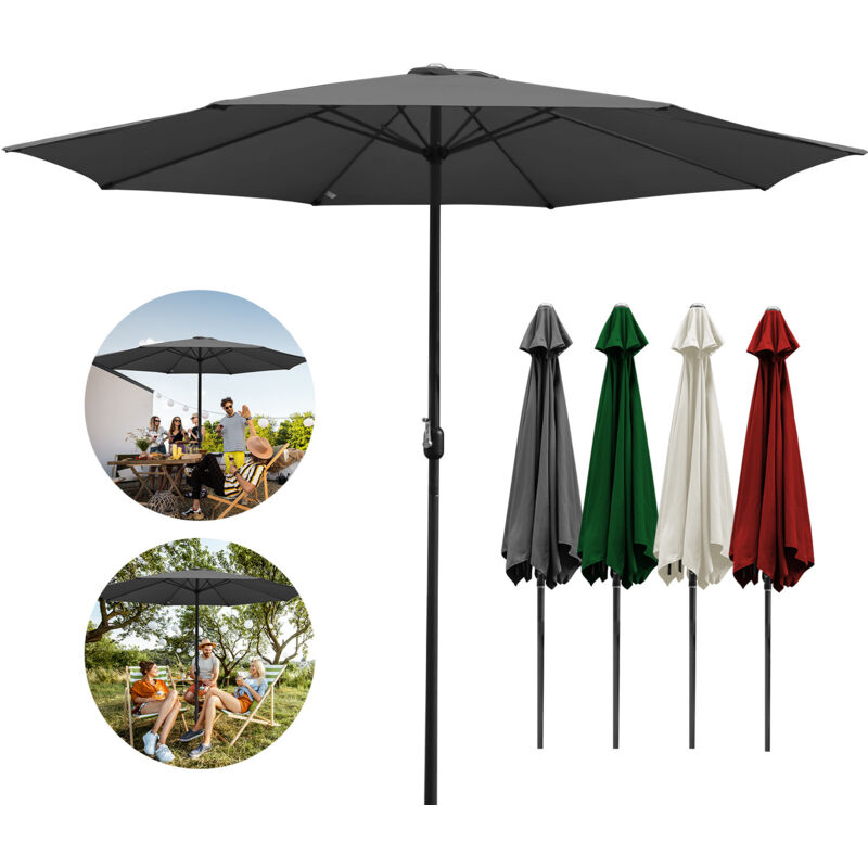 foto del prodotto 3.5m ombrellone da giardino ombrellone solare da giardino uv40 rotondo,grigio swanew