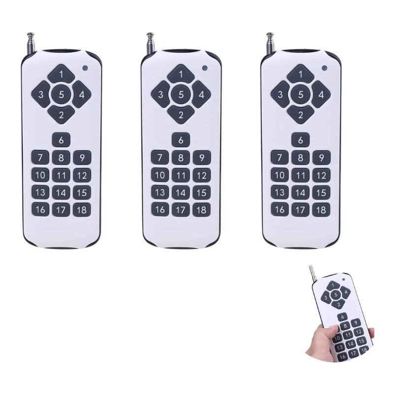 foto del prodotto 3 accessori multiutensile telecomando rf ask a 18 canali 433 mhz e 18 tasti, trasmettitore wireless ad alta potenza per allarme interruttore