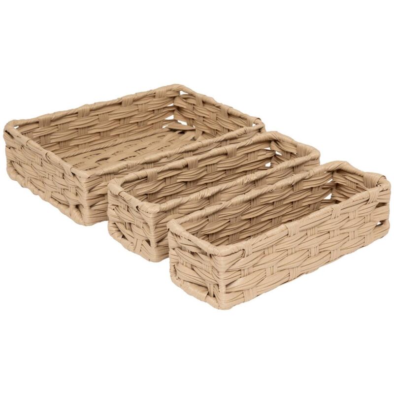 foto del prodotto 3 cestini tresse beige 5five