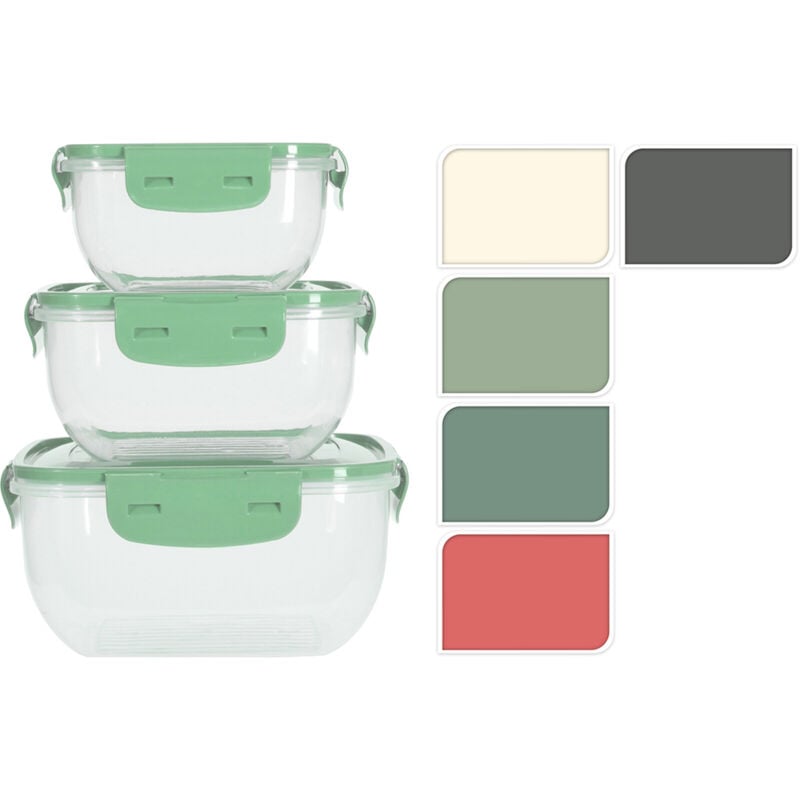 foto del prodotto 3 contenitori per alimenti 500 900 1500ml colore assortito cucina microonde