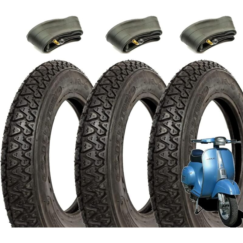 foto del prodotto 3 copertoni 3.00 10 camere pneumatici compatibili con vespa pk 50 xl 50 special 125 et3