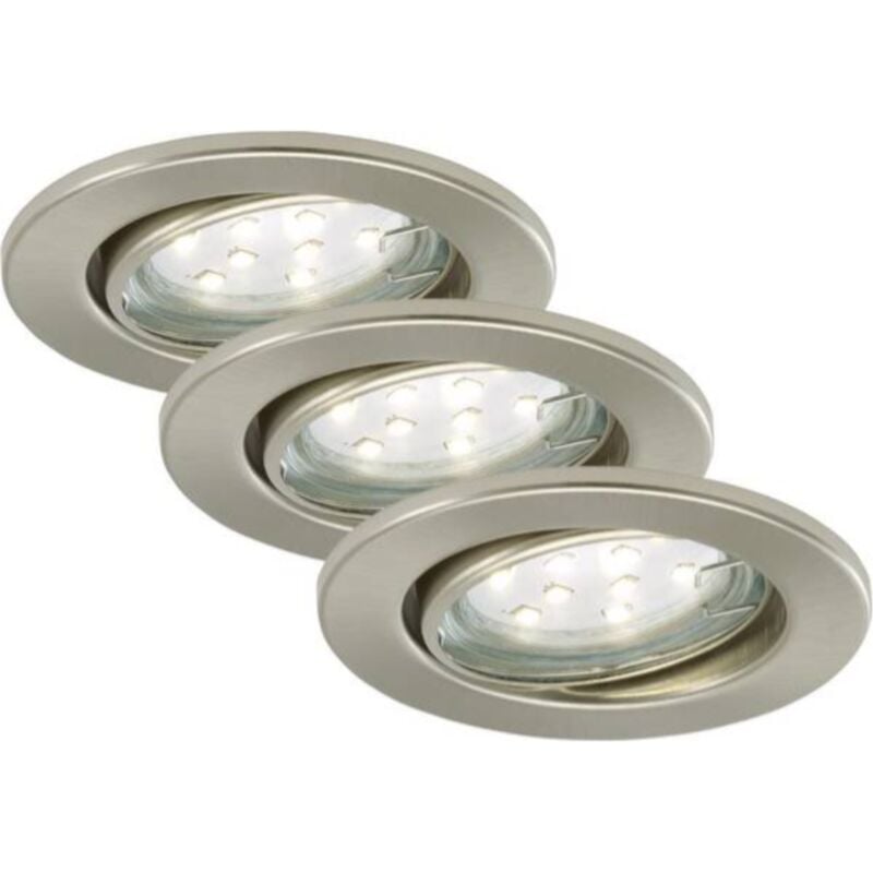 immagine 0 del prodotto 3 faretti led incasso 3w gu10 250lm nichel satinato briloner
