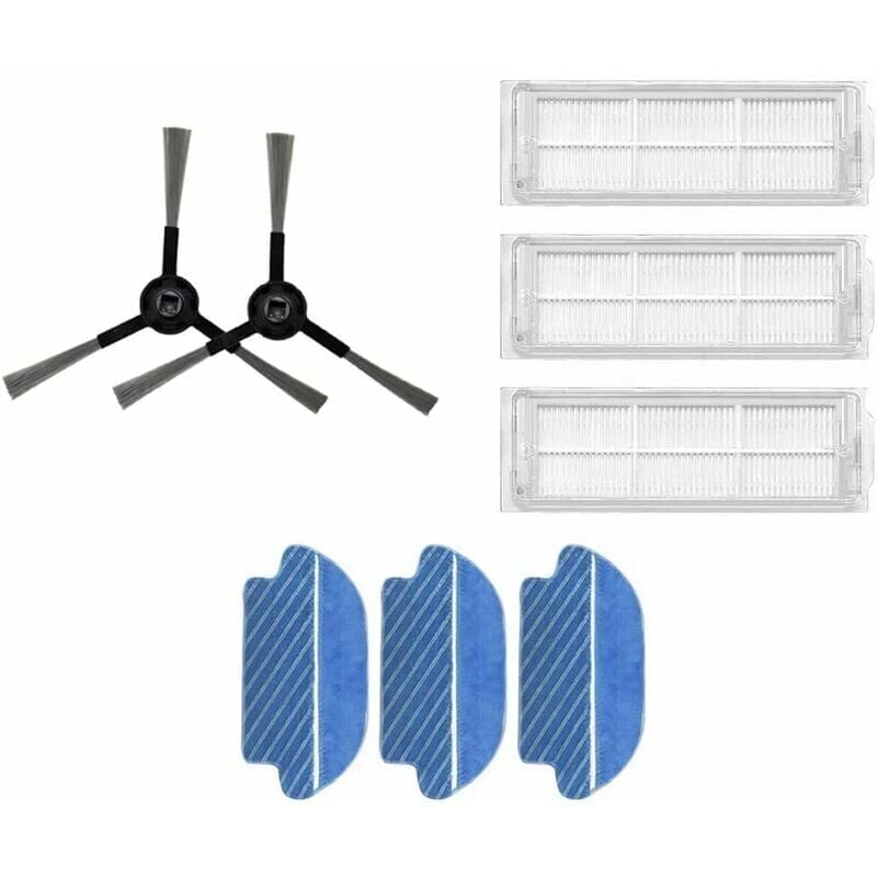foto del prodotto 3 filtri, 2 spazzole laterali e 3 mop per robot aspirapolvere proscenic m6 pro ymyny
