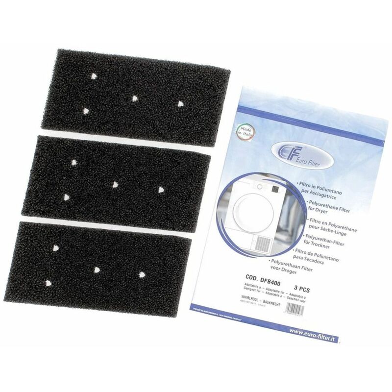 foto del prodotto 3 filtri in schiuma asciugatrice whirlpool 4366995